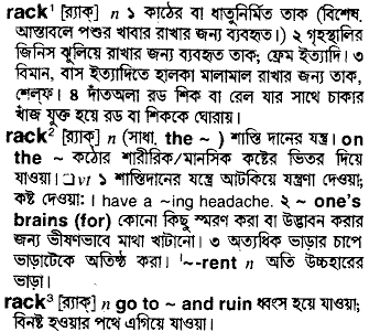 Rack in Bangla Academy Dictionary