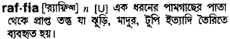Raffia in Bangla Academy Dictionary