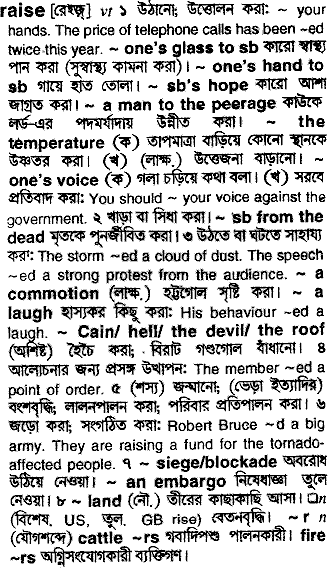 Raise in Bangla Academy Dictionary