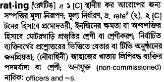 Rating in Bangla Academy Dictionary