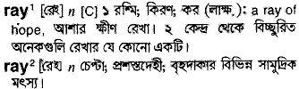 Ray in Bangla Academy Dictionary