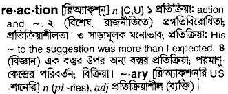 Reaction in Bangla Academy Dictionary