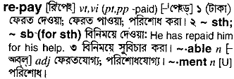 Repay in Bangla Academy Dictionary