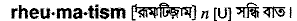 Rheumatism in Bangla Academy Dictionary