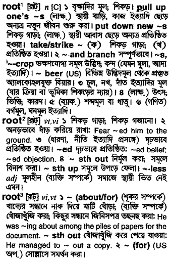 Root in Bangla Academy Dictionary