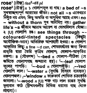 Rose in Bangla Academy Dictionary