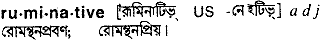 Ruminative in Bangla Academy Dictionary