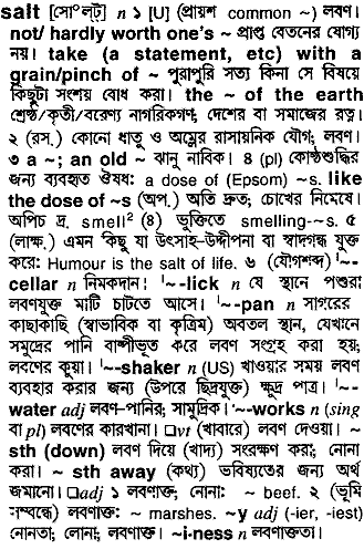 Salt in Bangla Academy Dictionary
