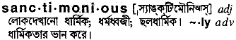 Sanctimonious in Bangla Academy Dictionary