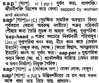 Sap in Bangla Academy Dictionary