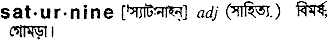 Saturnine in Bangla Academy Dictionary