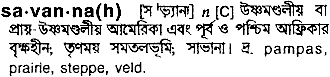 Savanna in Bangla Academy Dictionary