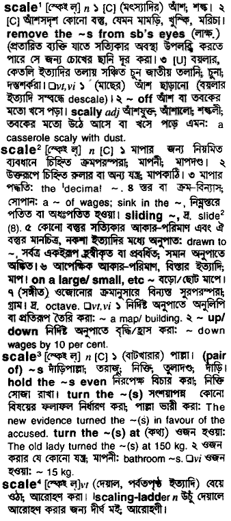 Scale in Bangla Academy Dictionary