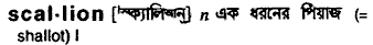 Scallion in Bangla Academy Dictionary