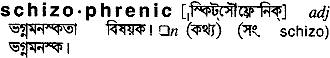 Schizophrenic in Bangla Academy Dictionary