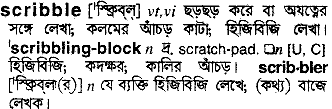 Scribble in Bangla Academy Dictionary