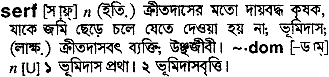 Serf in Bangla Academy Dictionary