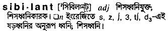 Sibilant in Bangla Academy Dictionary
