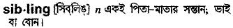 Sibling in Bangla Academy Dictionary