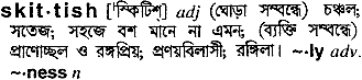 Skittish in Bangla Academy Dictionary