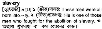 Slavery in Bangla Academy Dictionary