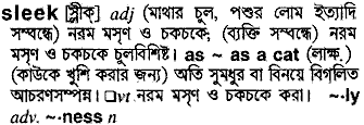 Sleek in Bangla Academy Dictionary