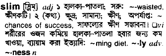 Slim in Bangla Academy Dictionary