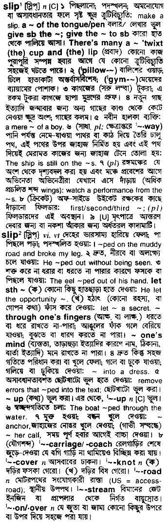 Slip in Bangla Academy Dictionary