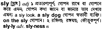 Sly in Bangla Academy Dictionary