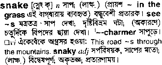 Snake in Bangla Academy Dictionary