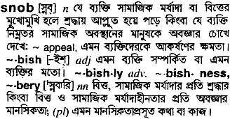 Snob in Bangla Academy Dictionary