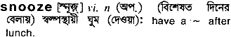 Snooze in Bangla Academy Dictionary