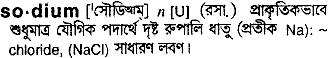Sodium in Bangla Academy Dictionary