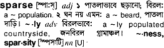 Sparse in Bangla Academy Dictionary
