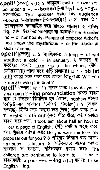 Spell in Bangla Academy Dictionary