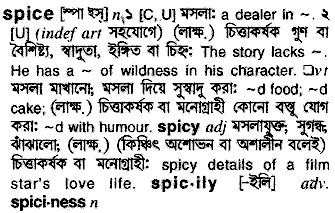 Spice in Bangla Academy Dictionary