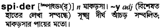 Spider in Bangla Academy Dictionary