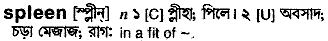 Spleen in Bangla Academy Dictionary