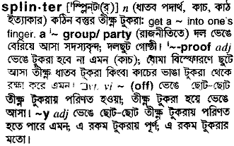 Splinter in Bangla Academy Dictionary