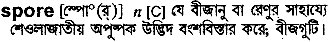 Spore in Bangla Academy Dictionary