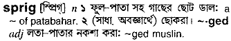 Sprig in Bangla Academy Dictionary