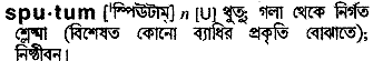 Sputum in Bangla Academy Dictionary