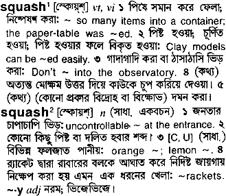 Squash in Bangla Academy Dictionary