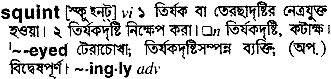 Squint in Bangla Academy Dictionary