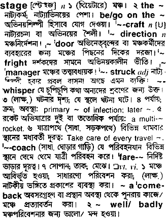 Stage in Bangla Academy Dictionary