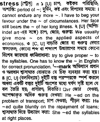 Stress in Bangla Academy Dictionary