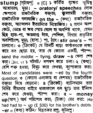 Stump in Bangla Academy Dictionary