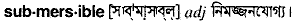 Submersible in Bangla Academy Dictionary