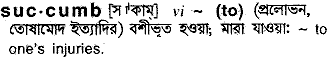 Succumb in Bangla Academy Dictionary
