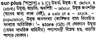 Surplus in Bangla Academy Dictionary